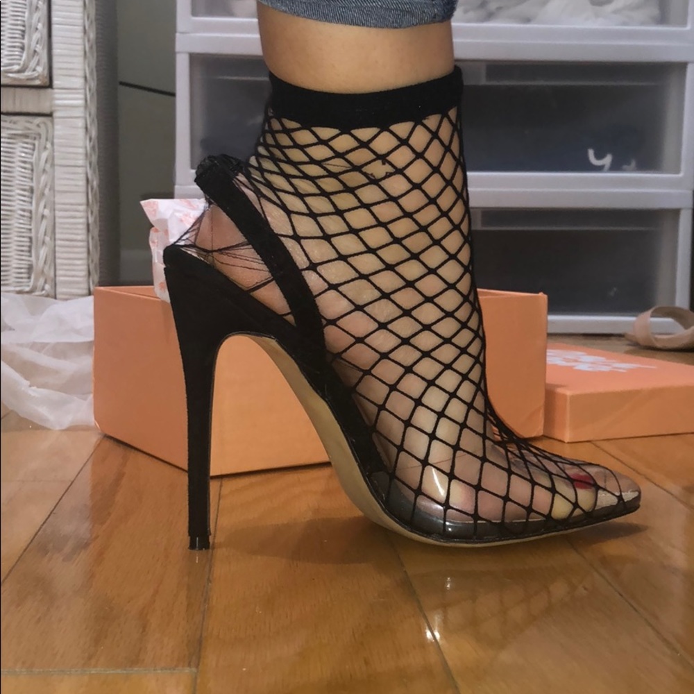Fishnet heels!